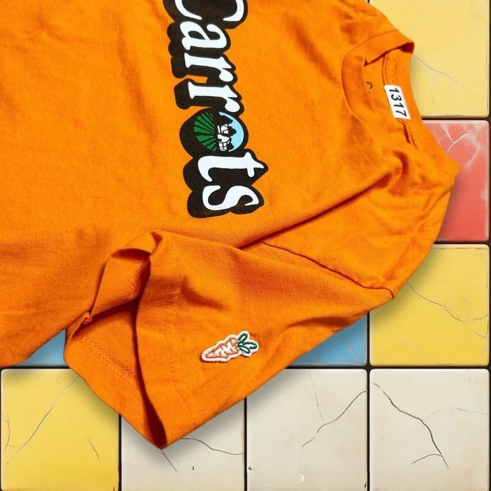 Y2K Carrots Orange Skater T Shirt Men Size M Cotton Short Sleeve Anwar‎ Street